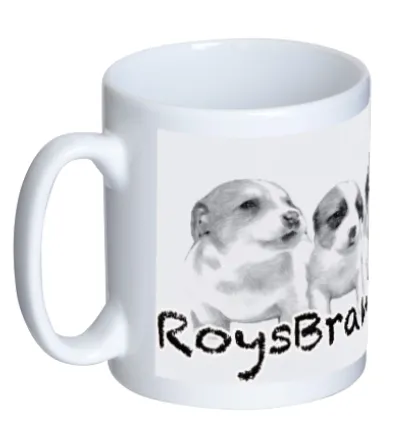 RoysFunnyFactoryオリジナルイラストを使ったジャックラッセルテリアデザインマグカップ「子犬ちゃん」です。